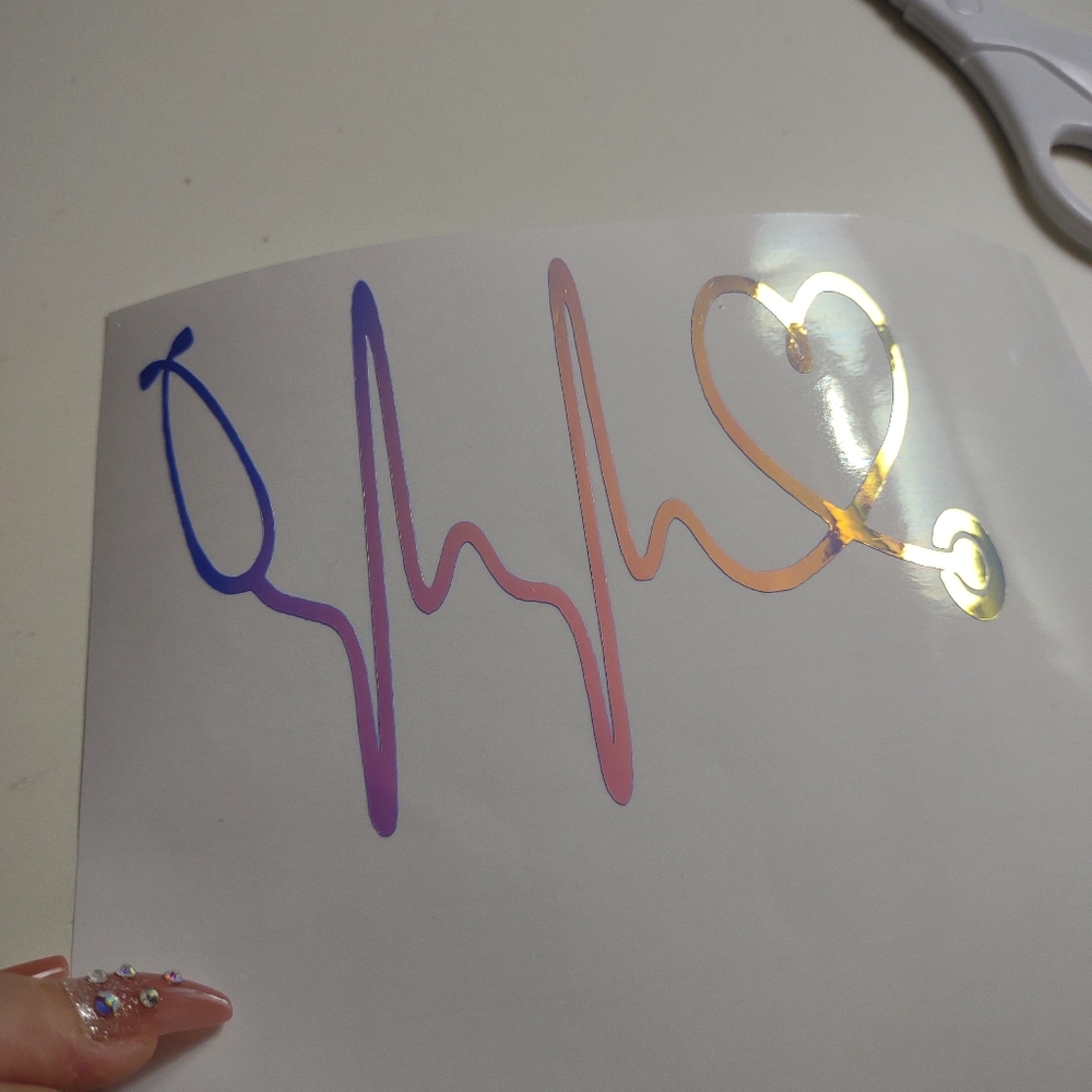 Holographic EKG decal